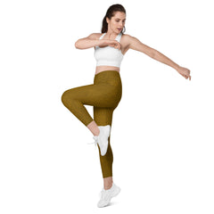 Metallic Marvel Crossover Leggings with Pockets