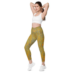 Comfortable Yellow Leggings with pockets, designed for the modern woman on the move