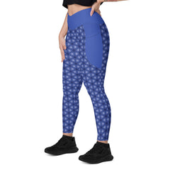 Patchwork Paradise Crossover Leggings with Pockets