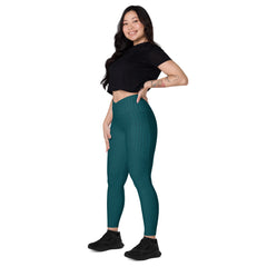 Capri Denim Crossover Leggings with Pockets