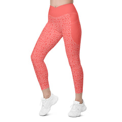 Flamingo Float Crossover Leggings with Pockets