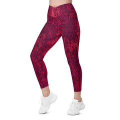 Patchwork Panache Crossover Leggings with Pockets