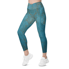 Parchment Paper Crossover Leggings with Pockets