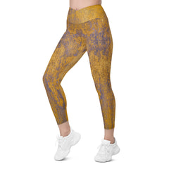 Reclaimed Wood Crossover Leggings with Pockets