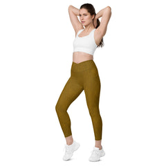 Metallic Marvel Crossover Leggings with Pockets