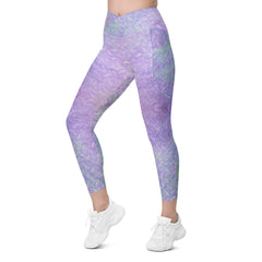 Satin Sprint Texture Crossover Leggings with Pockets