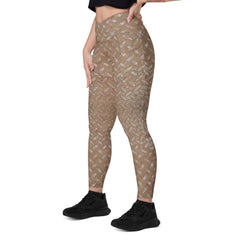 Microfiber Marathon Texture Crossover Leggings with Pockets