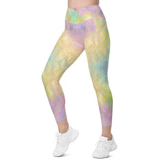 Bamboo Bound Texture Crossover Leggings with Pockets