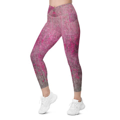 Velvet Touch Texture Crossover Leggings with Pockets