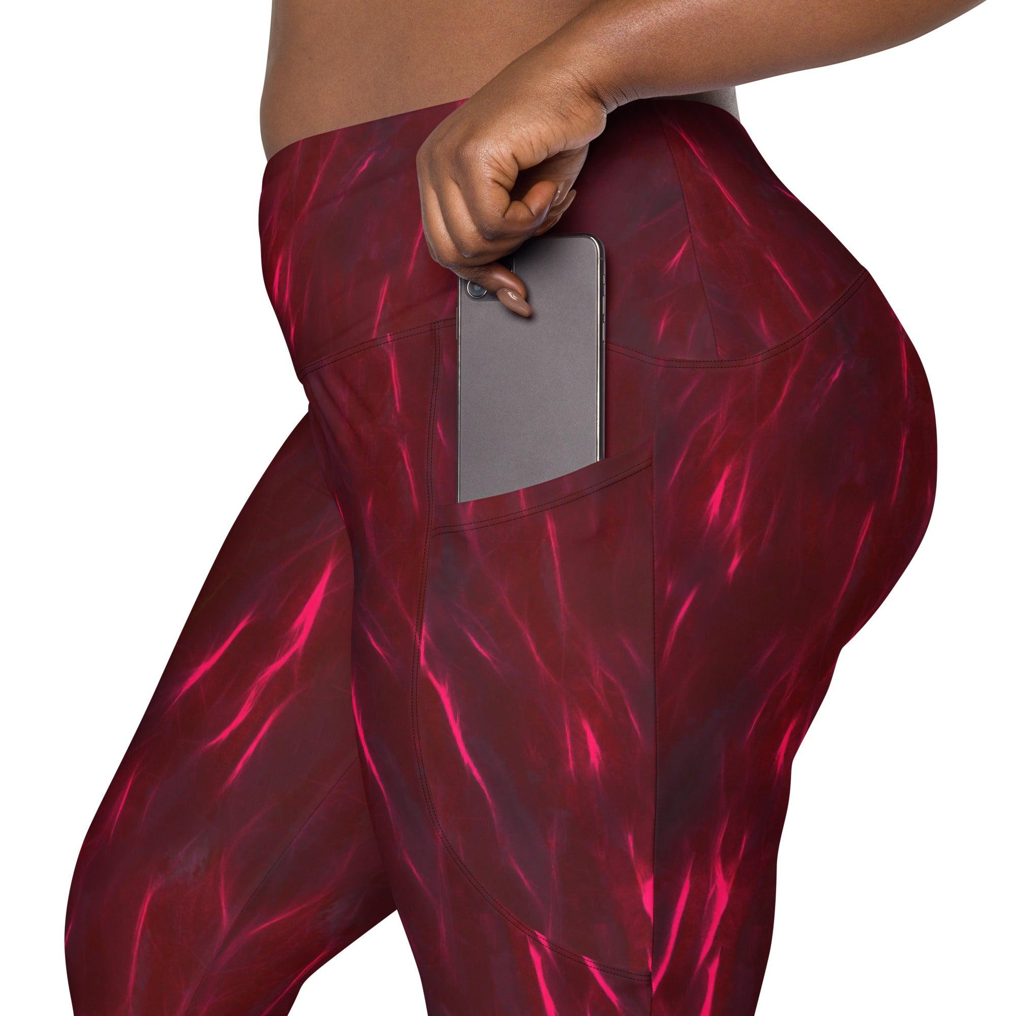 Floral Serenade Crossover Leggings With Pockets - Beyond T-shirts