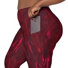 Floral Serenade Crossover Leggings With Pockets - Beyond T-shirts