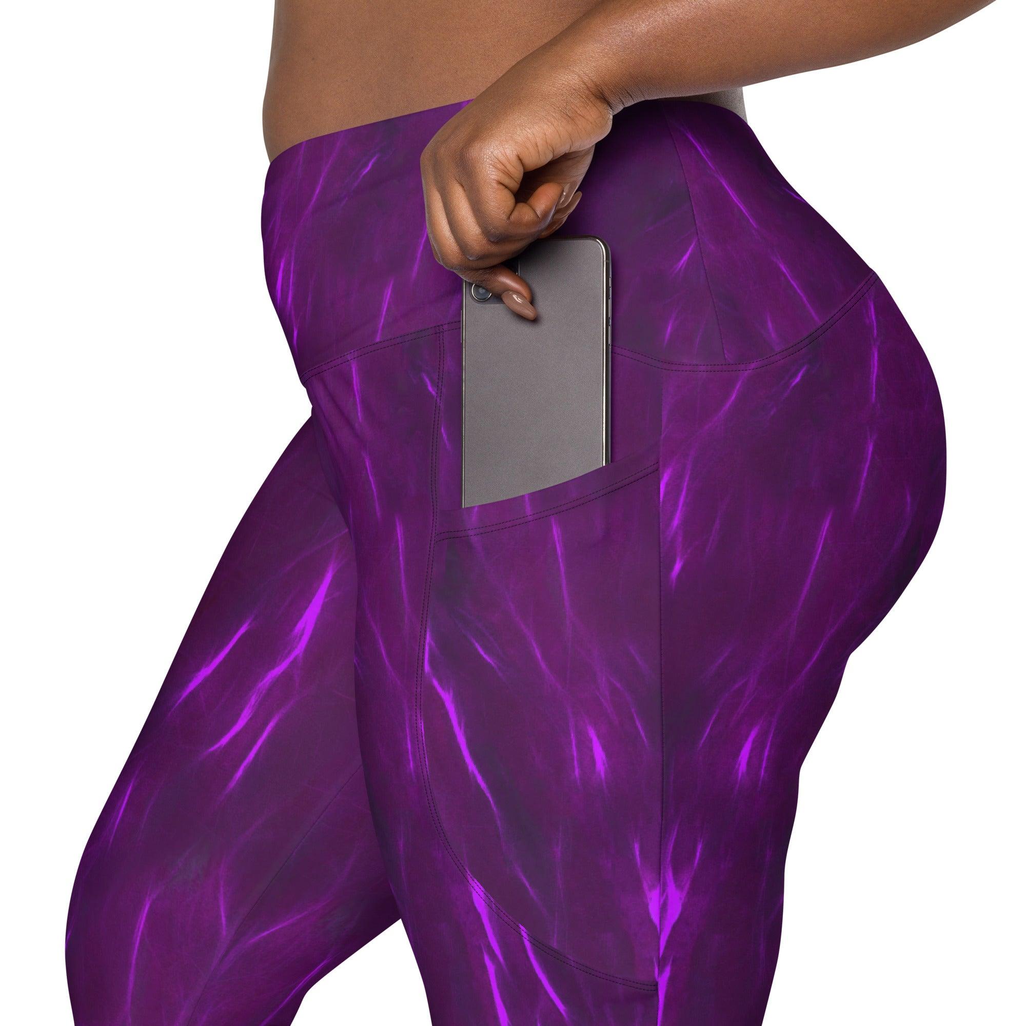 Coastal Serenade Crossover Leggings With Pockets - Beyond T-shirts
