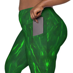 Oceanic Odyssey Crossover Leggings With Pockets - Beyond T-shirts