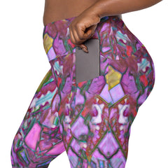 Blossom Bloom All-Over Print Crossover Leggings With Pockets - Beyond T-shirts