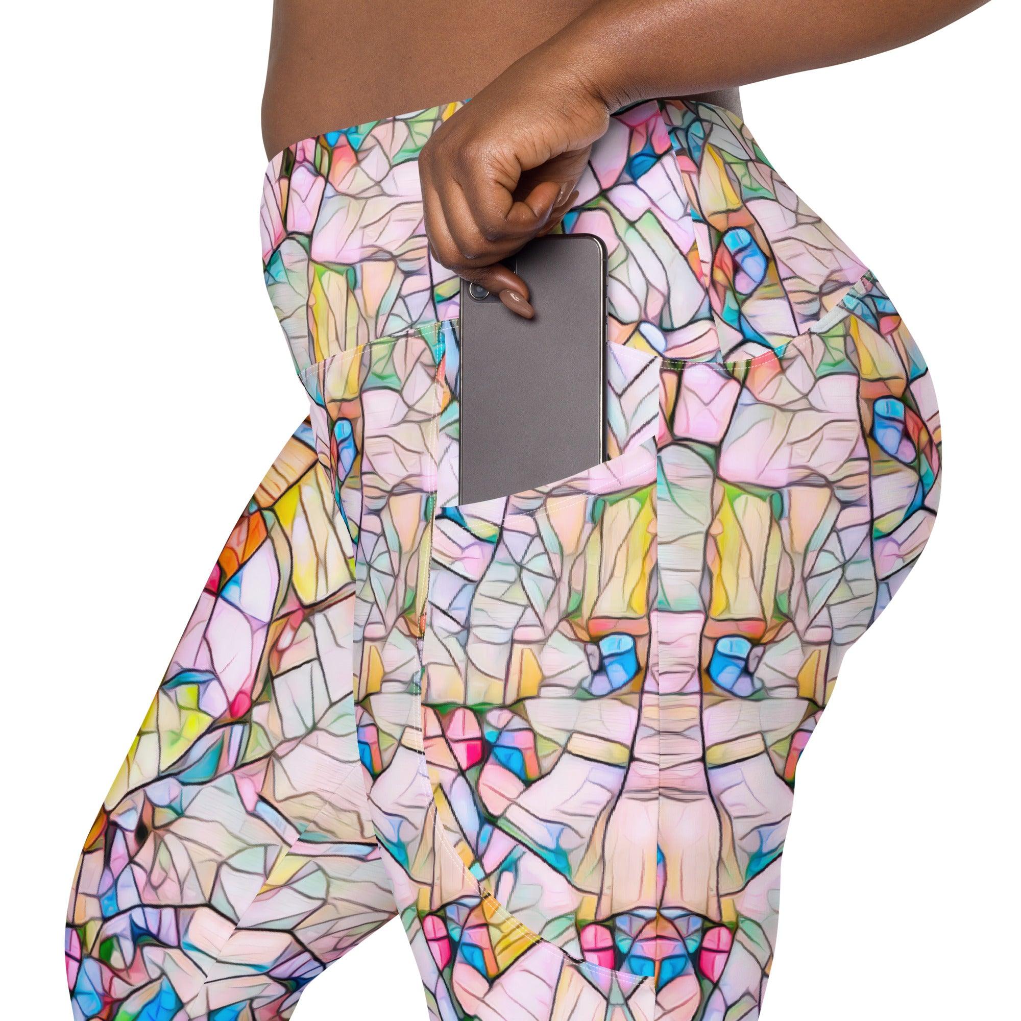 Desert Sands All-Over Print Crossover Leggings With Pockets - Beyond T-shirts