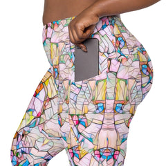 Desert Sands All-Over Print Crossover Leggings With Pockets - Beyond T-shirts