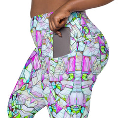Rainforest Awakening All-Over Print Crossover Leggings With Pockets - Beyond T-shirts