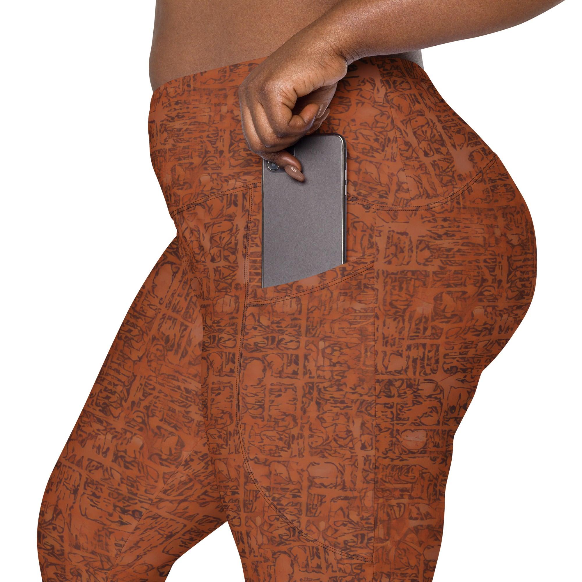 Desert Mirage Crossover Leggings With pockets - Beyond T-shirts