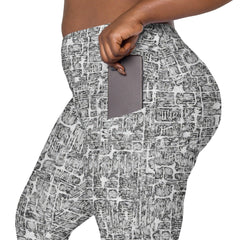 Meadow Dreams Crossover Leggings With pockets - Beyond T-shirts