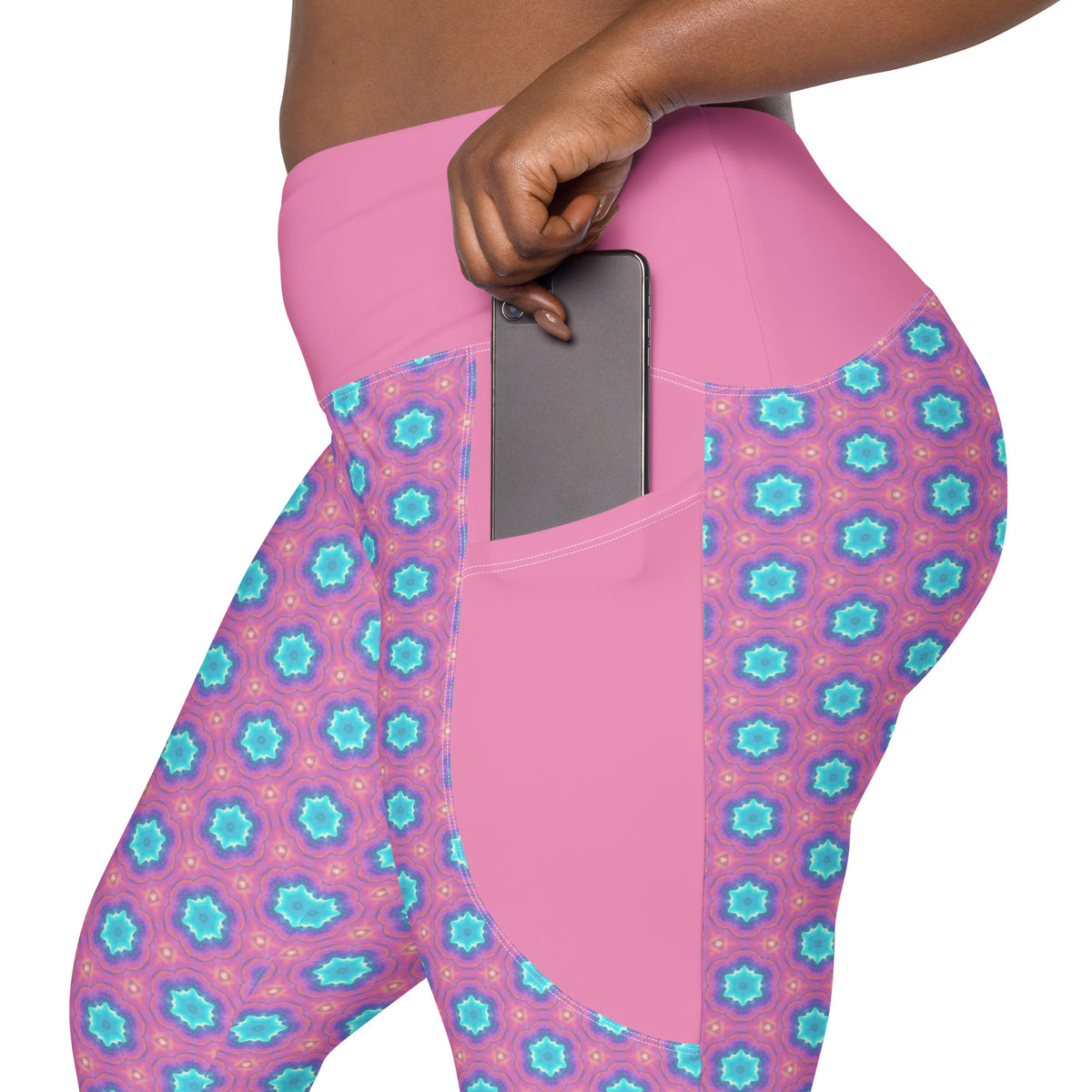 Harmony Houndstooth Crossover Leggings with Pockets