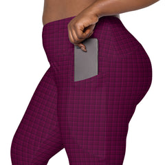 Skinny Jean Illusion Crossover Leggings with Pockets