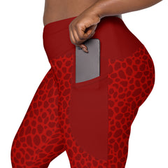 Ocean Ripple Crossover Leggings with Pockets