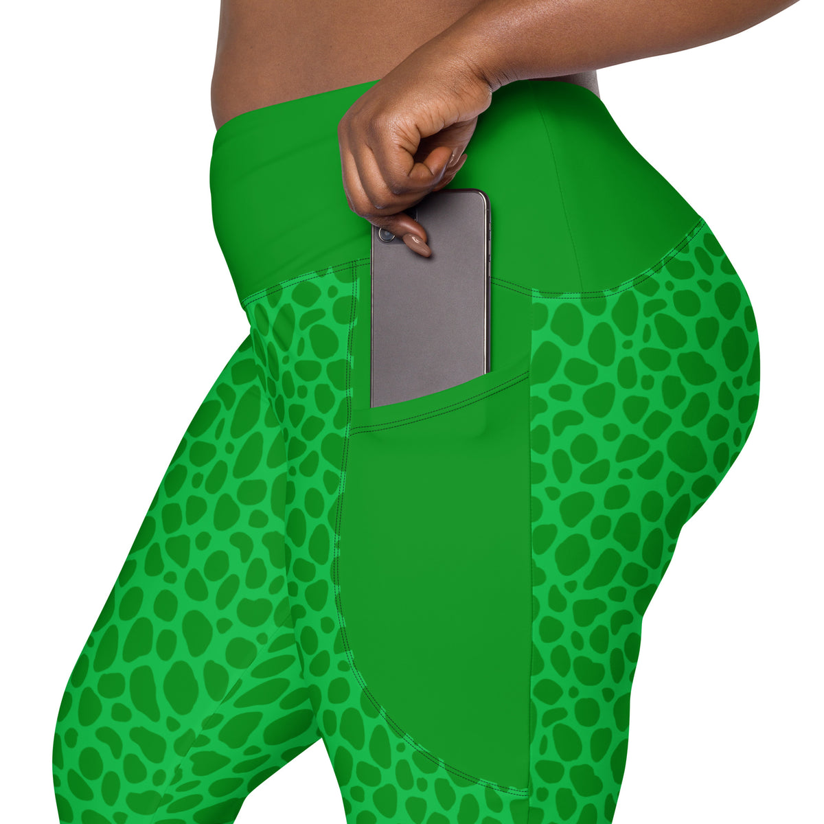 Peacock Parade Crossover Leggings with Pockets