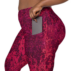 Patchwork Panache Crossover Leggings with Pockets