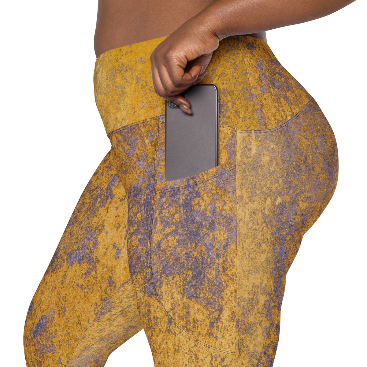 Reclaimed Wood Crossover Leggings with Pockets