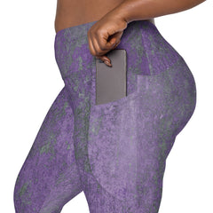 Knit Pattern Crossover Leggings with Pockets