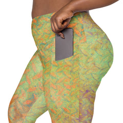 Jacquard Journey Texture Crossover Leggings with Pockets