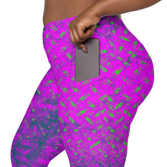 Velvet Venture Texture Crossover Leggings with Pockets