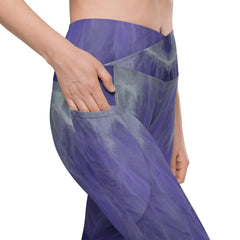 Floral Fusion Crossover Leggings With Pockets - Beyond T-shirts