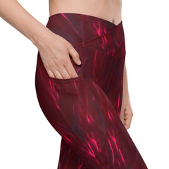 Floral Serenade Crossover Leggings With Pockets - Beyond T-shirts