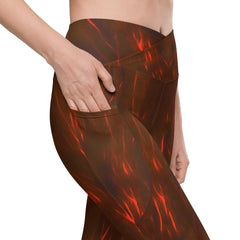 Botanical Melody Crossover Leggings With Pockets - Beyond T-shirts