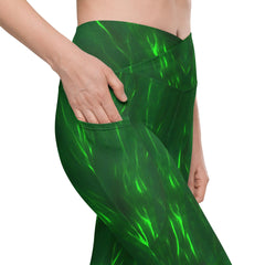 Oceanic Odyssey Crossover Leggings With Pockets - Beyond T-shirts