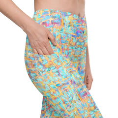 Floral Enchantment Crossover Leggings With pockets - Beyond T-shirts