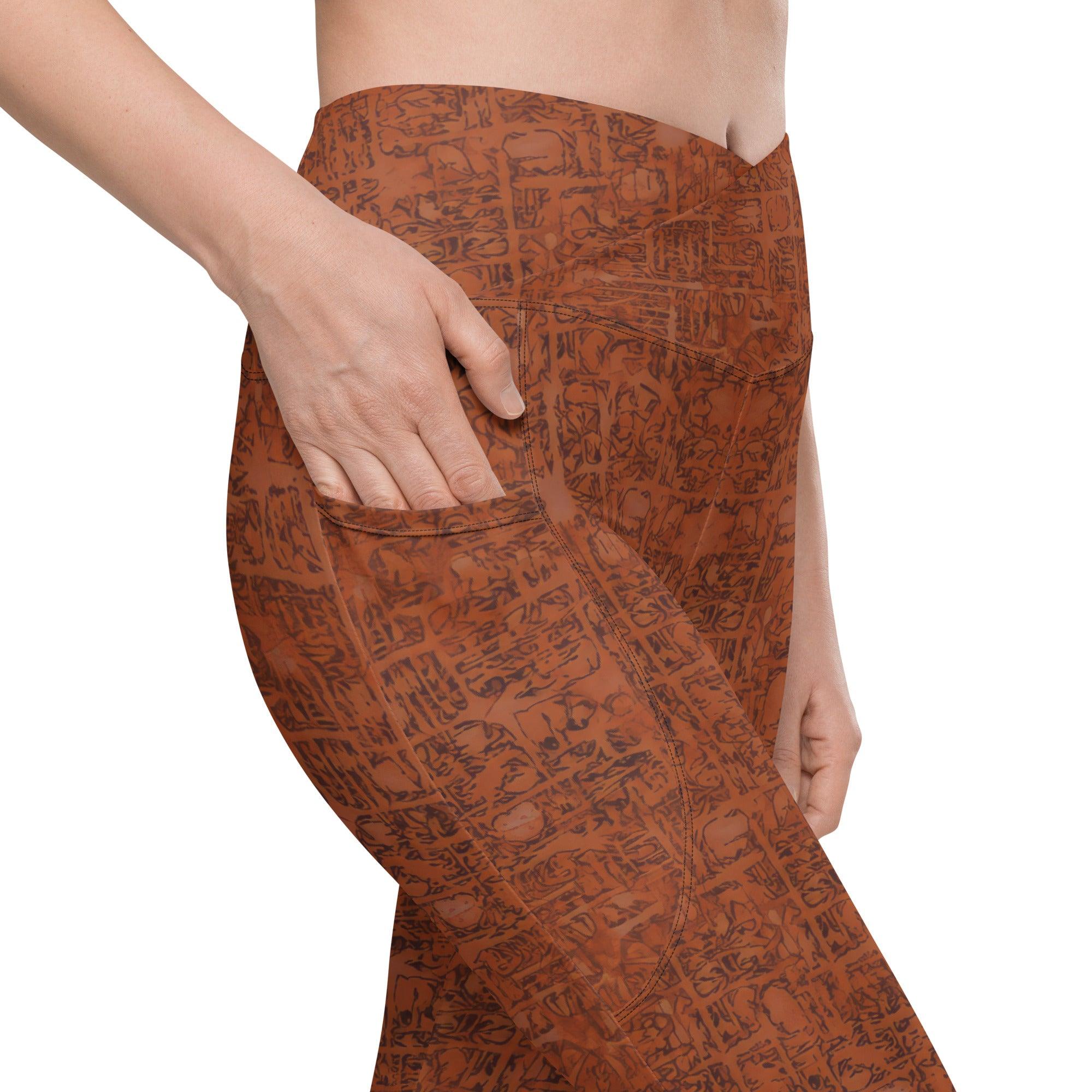 Desert Mirage Crossover Leggings With pockets - Beyond T-shirts