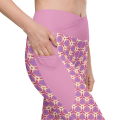 Polished Polka Crossover Leggings with Pockets