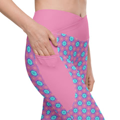 Harmony Houndstooth Crossover Leggings with Pockets