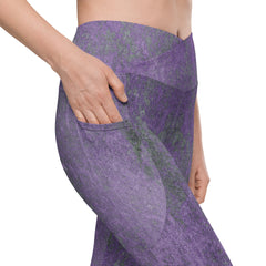 Knit Pattern Crossover Leggings with Pockets