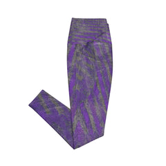 Eye-catching Purple Leggings with crossover waistband for a flattering fit