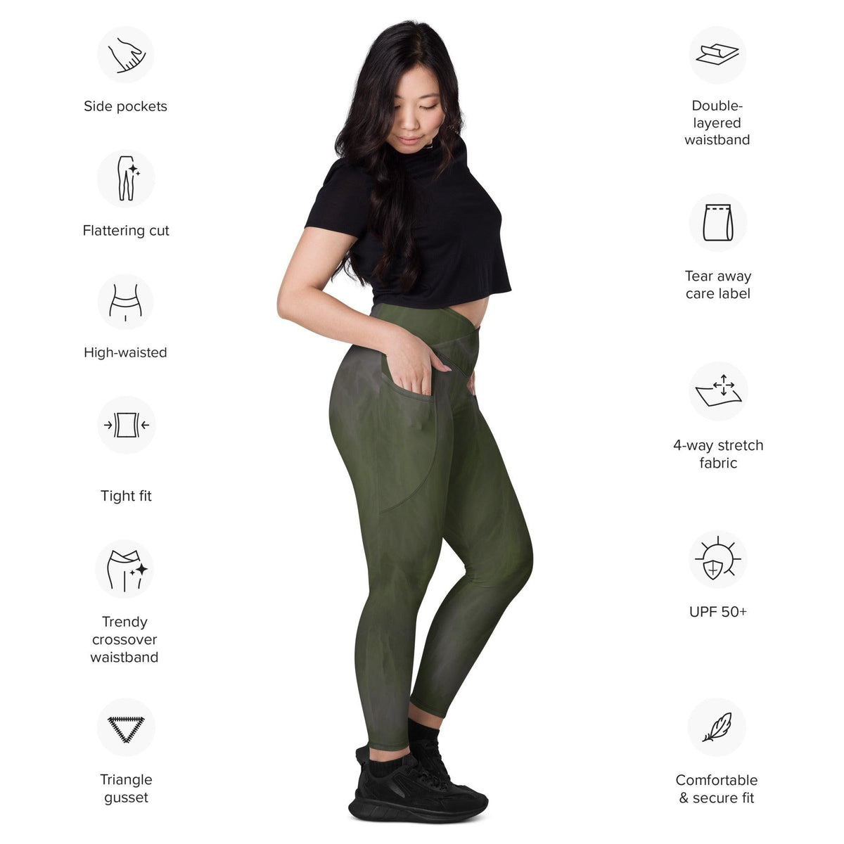 Dynamic Expression Crossover Leggings With Pockets - Beyond T-shirts