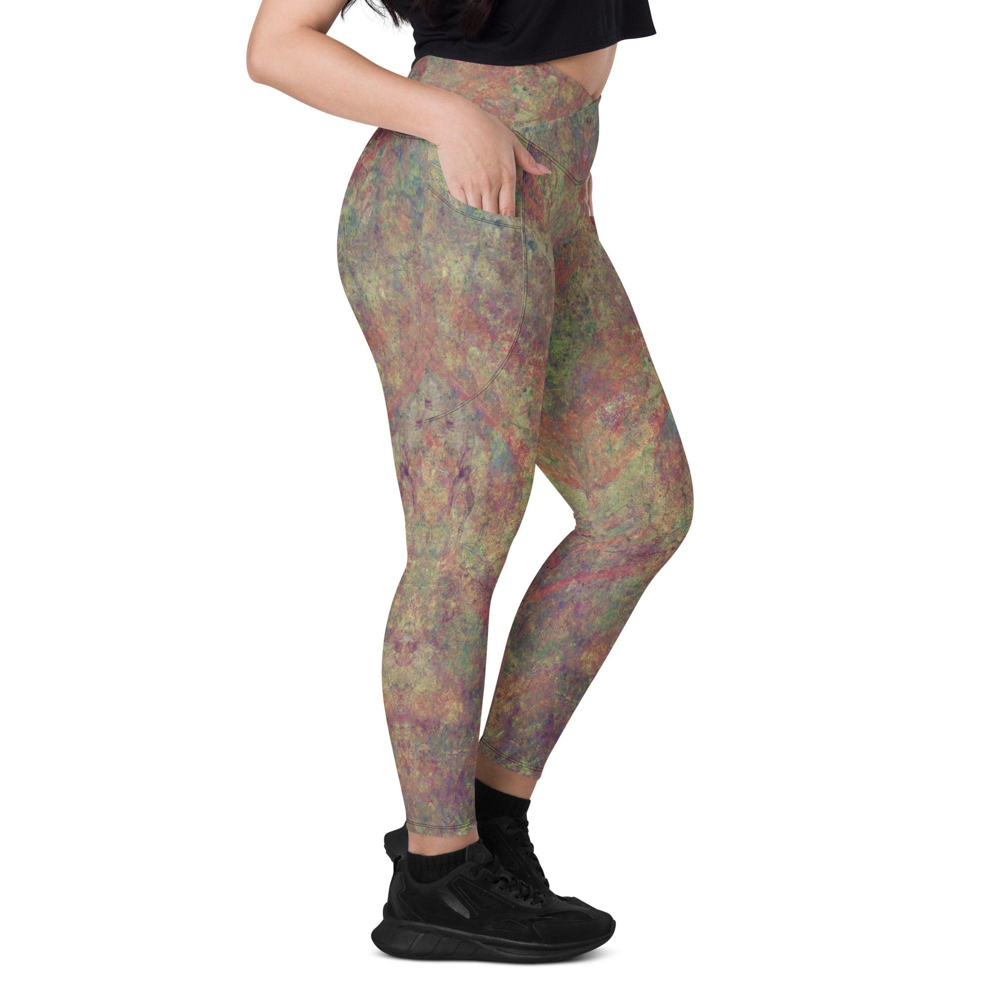 Floral Serenity Crossover Leggings - Beyond T-shirts