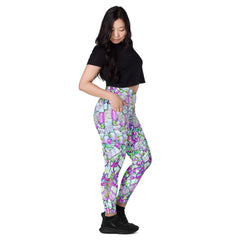 Rainforest Awakening All-Over Print Crossover Leggings With Pockets - Beyond T-shirts