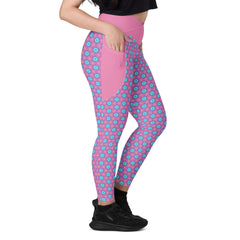 Harmony Houndstooth Crossover Leggings with Pockets
