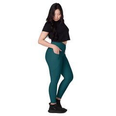 Capri Denim Crossover Leggings with Pockets