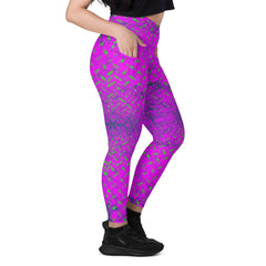 Velvet Venture Texture Crossover Leggings with Pockets