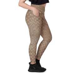 Microfiber Marathon Texture Crossover Leggings with Pockets