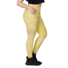 Velour Velocity Texture Crossover Leggings with Pockets